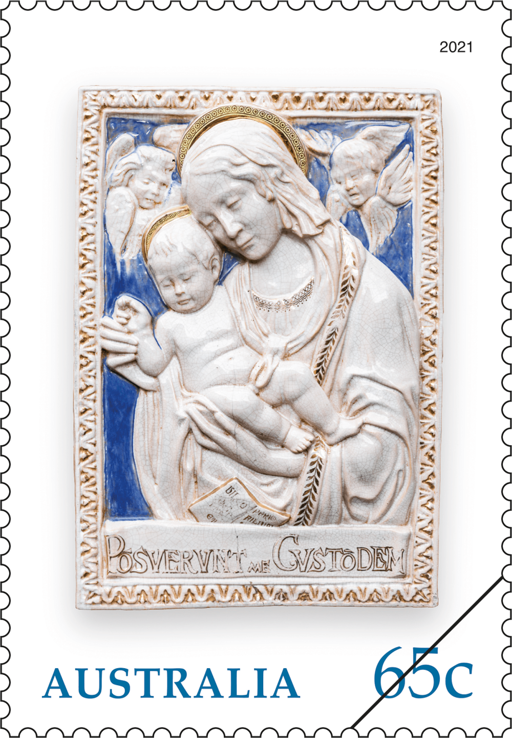 Christmas 2021 Sheetlet of 100 Stamps - Madonna and Child rectangular plaque