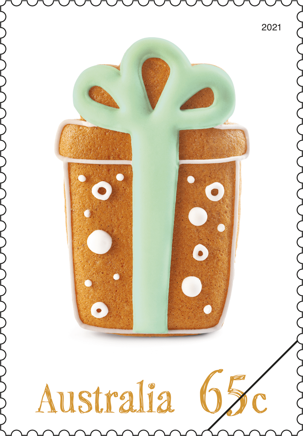 Christmas 2021 Sheetlet of 100 Stamps - Gingerbread gift