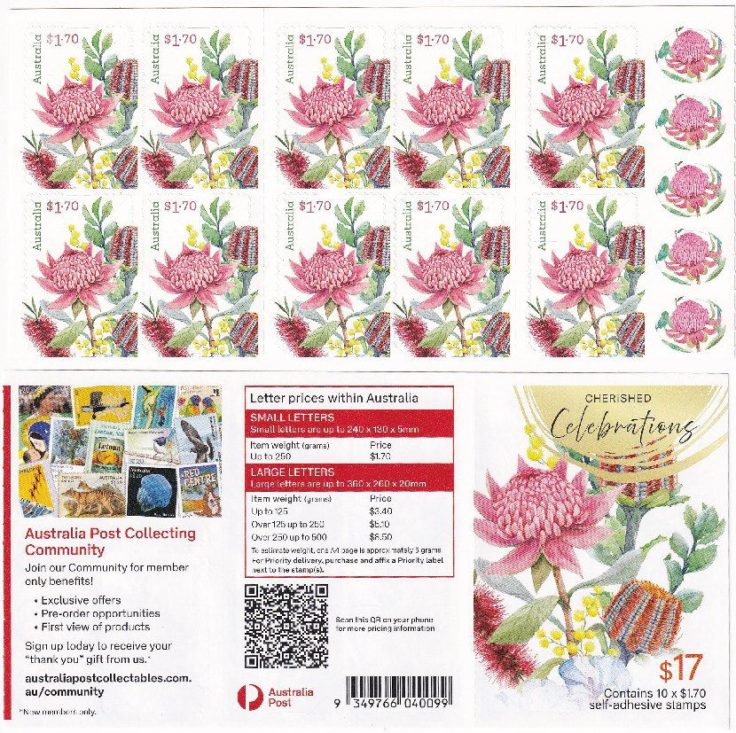 Native flowers - Booklet of 100x $1.70 Stamps