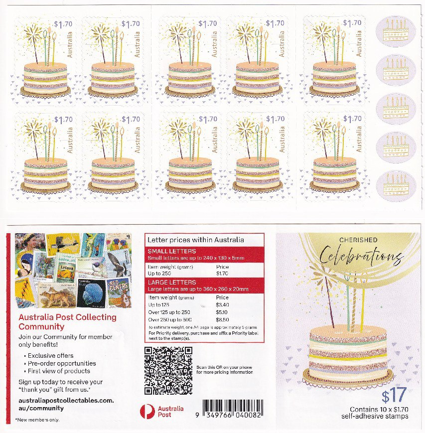 Cake - Booklet of 100x $1.70 Stamps