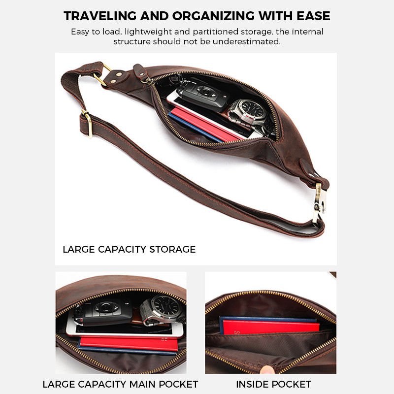 Head Layer Cowhide Hundred Casual Crossbody Bag