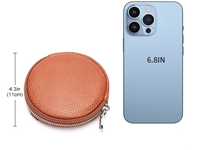 Genuine Leather Clutch Zipper Small Wallet Key Holder Coin Coin Bag Mini Storage Bag