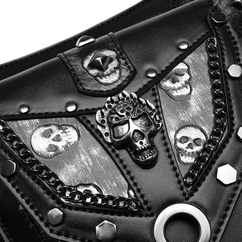 Skull Punk Chain Biker Waist Bag Shoulder Crossbody Bag