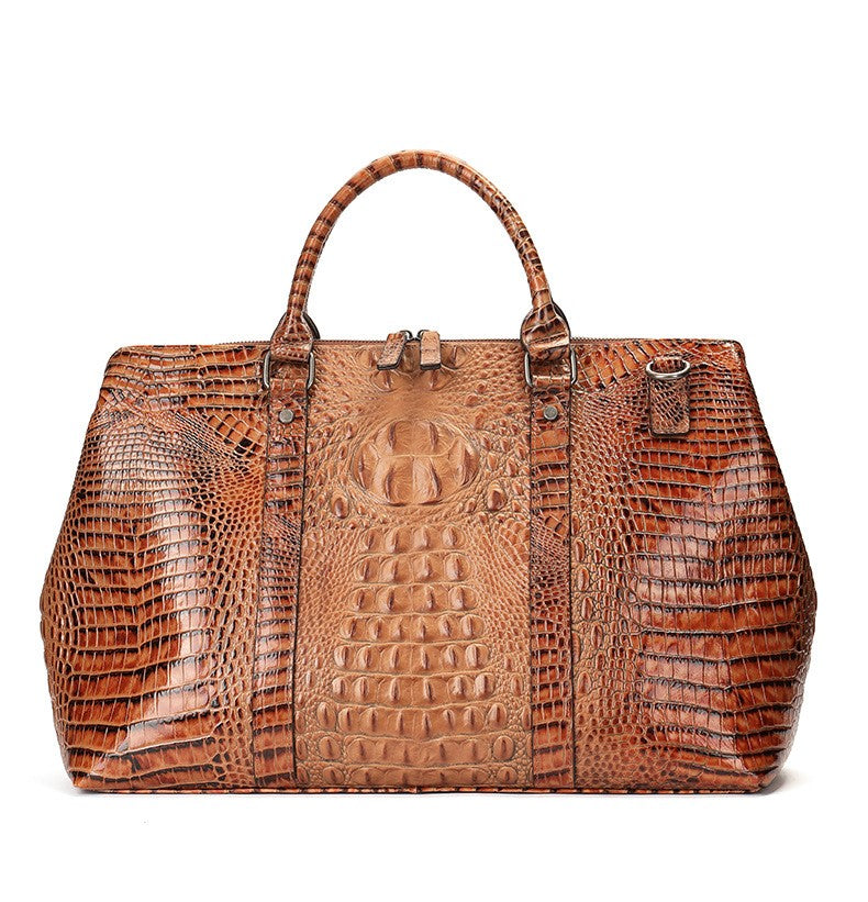 2023 New Crocodile Genuine Cowhide Leather Tote Travel Bag