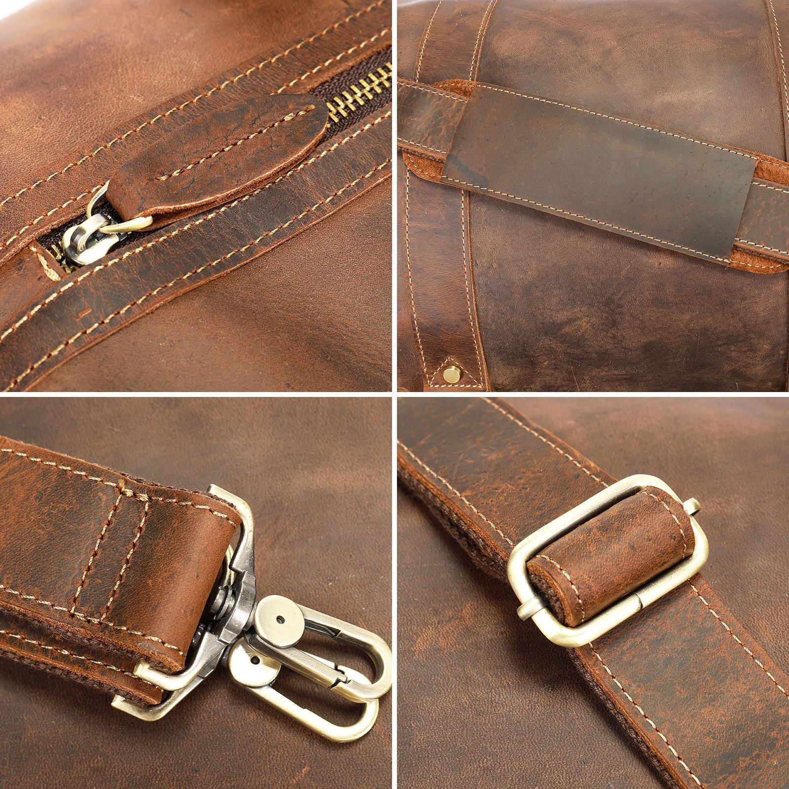 Vintage Crazy Horse Leather Men Large Capacity Travel Bag Gym Bag Outdoor Shoulder Handbag Fashion Travel Bag