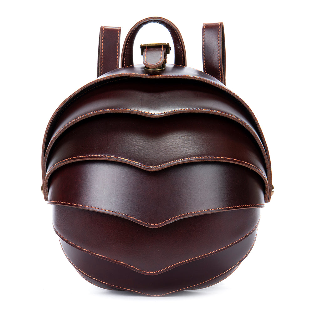 Limited Edition Vintage Head Layer Cowhide Personalized Beetle Backpack Crazy Horse Leather Men's Leather Trend Unique Shoulder Bag(BIG)