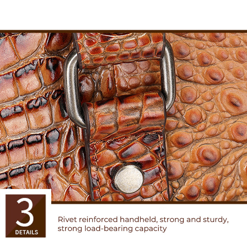 2023 New Crocodile Genuine Cowhide Leather Tote Travel Bag