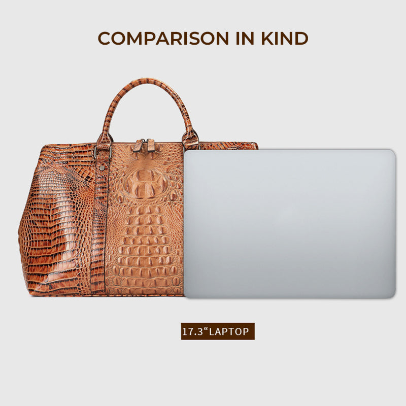 2023 New Crocodile Genuine Cowhide Leather Tote Travel Bag
