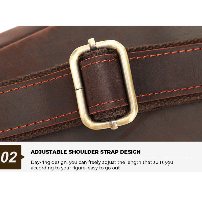 Head Layer Cowhide Hundred Casual Crossbody Bag