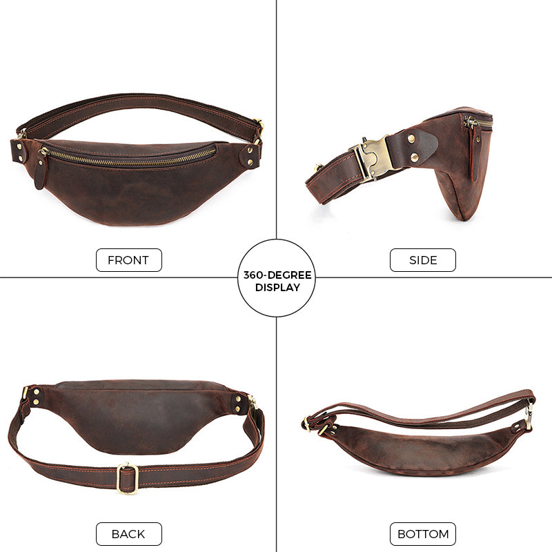 Head Layer Cowhide Hundred Casual Crossbody Bag