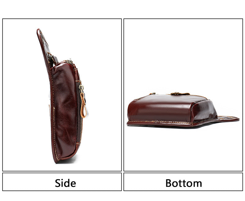 Cowboy Leather Outdoor Sports Motorcycle Riding Waist Bag