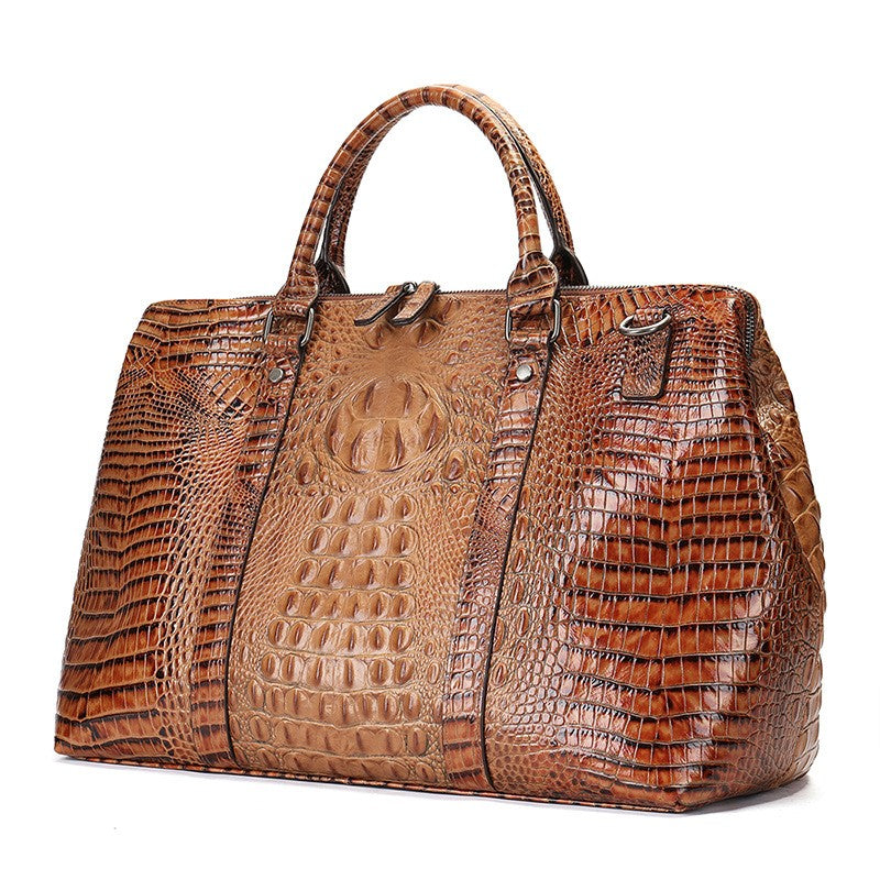 2023 New Crocodile Genuine Cowhide Leather Tote Travel Bag