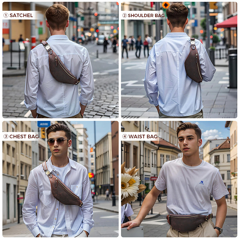 Head Layer Cowhide Hundred Casual Crossbody Bag