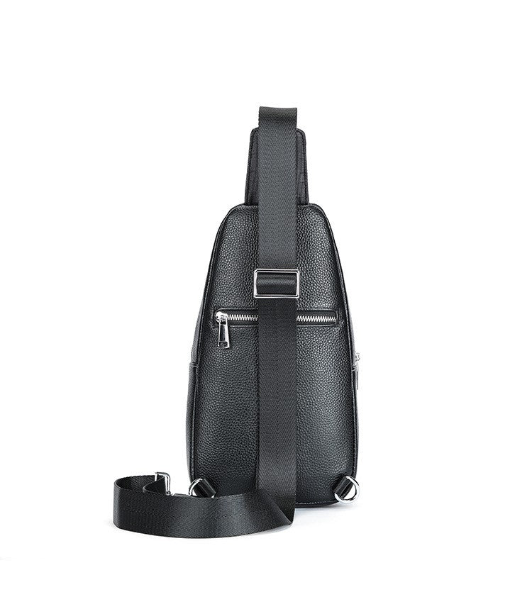 Head Layer Cowhide Shoulder Crossbody Handmade Genuine Leather Sports Chest Bag