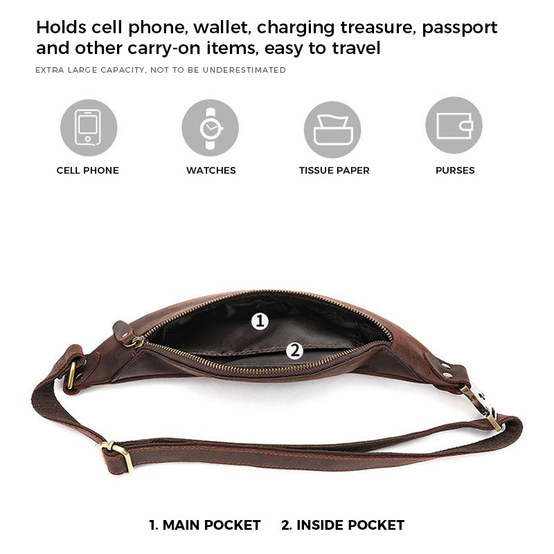 Head Layer Cowhide Hundred Casual Crossbody Bag