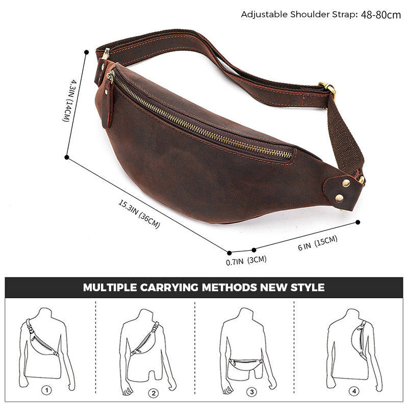 Head Layer Cowhide Hundred Casual Crossbody Bag