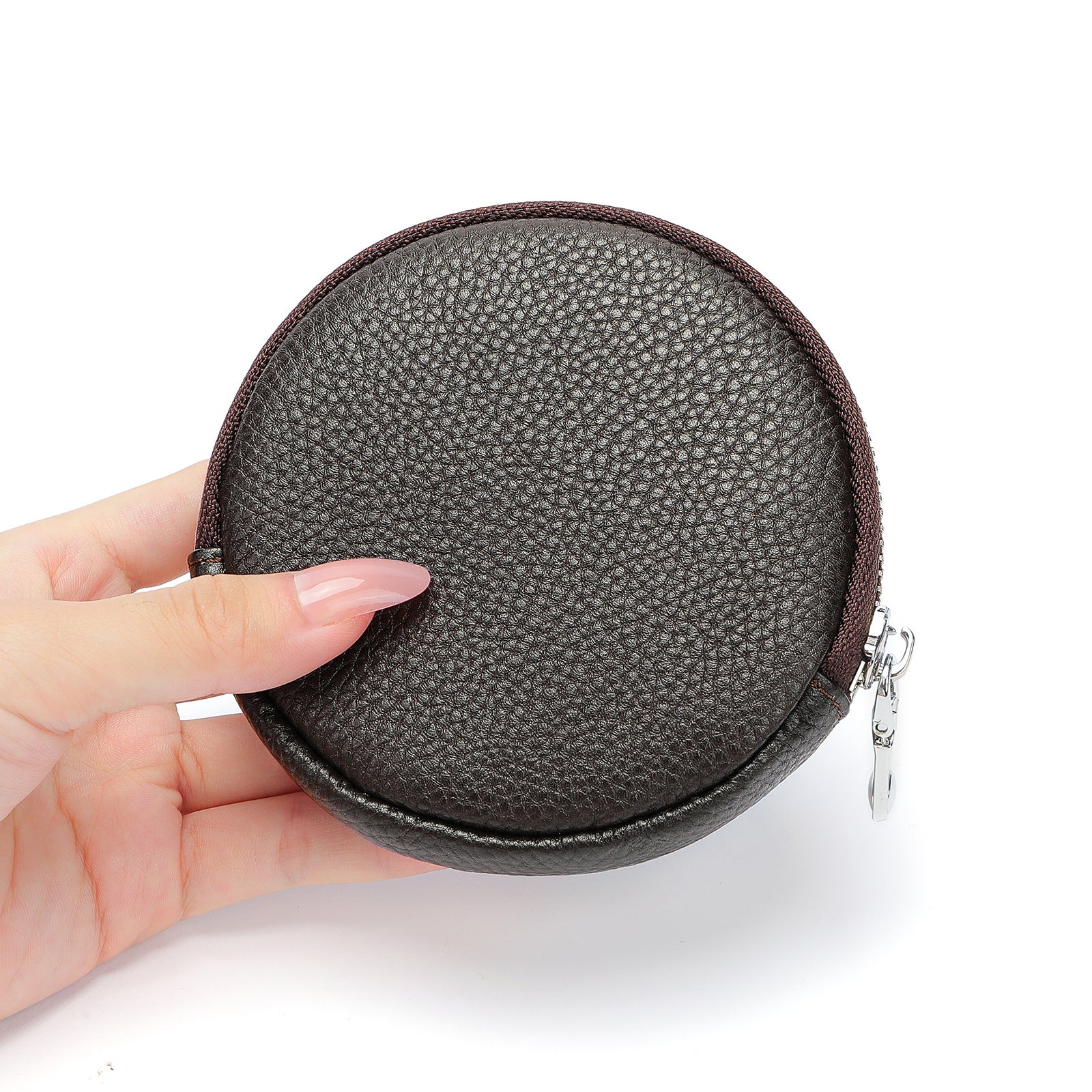 Genuine Leather Clutch Zipper Small Wallet Key Holder Coin Coin Bag Mini Storage Bag