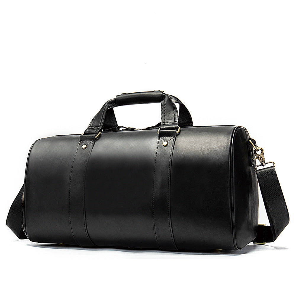 Vintage Crazy Horse Leather Men Large Capacity Travel Bag Gym Bag Outdoor Shoulder Handbag Fashion Travel Bag