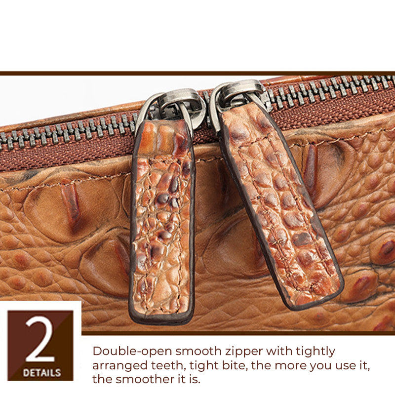 2023 New Crocodile Genuine Cowhide Leather Tote Travel Bag