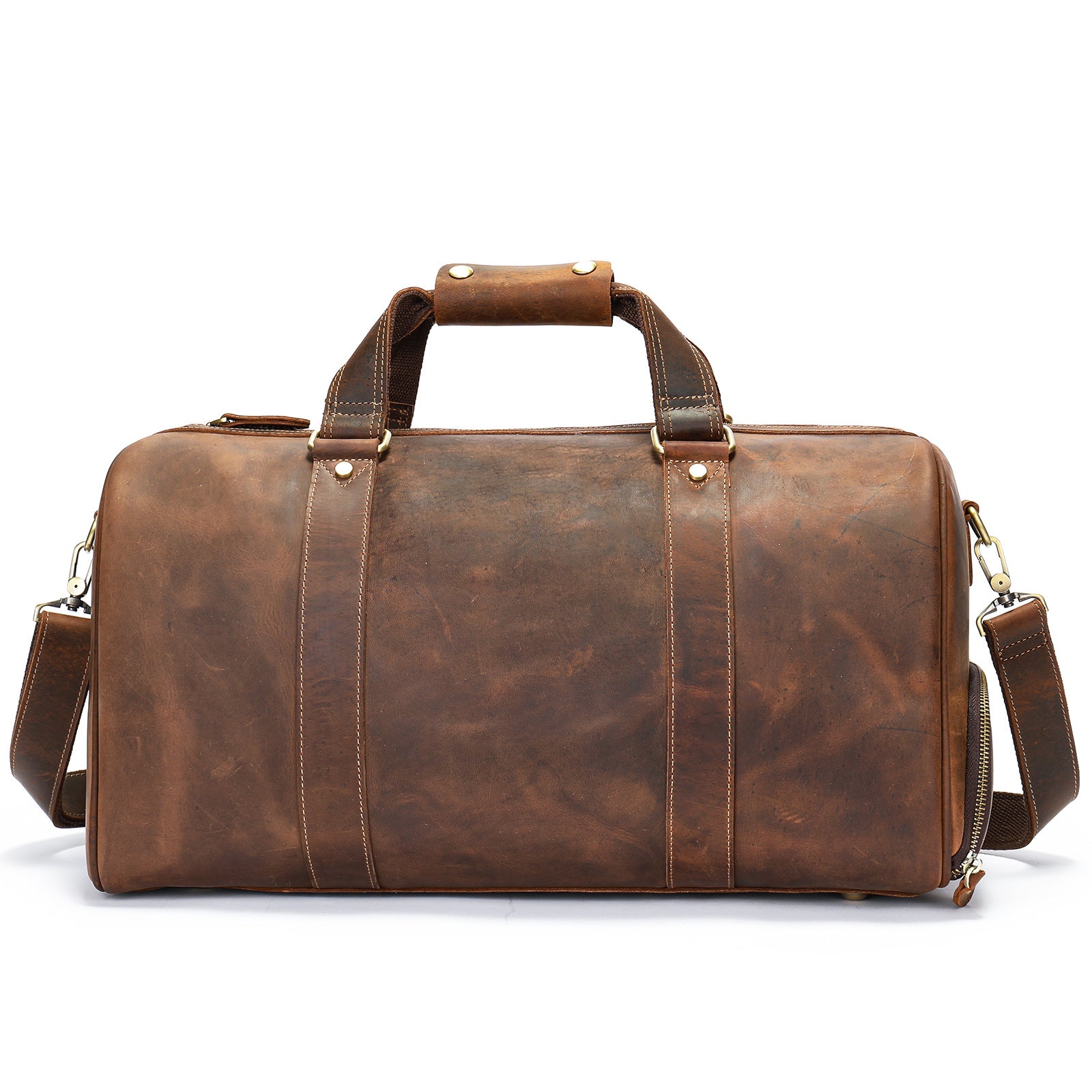 Vintage Crazy Horse Leather Men Large Capacity Travel Bag Gym Bag Outdoor Shoulder Handbag Fashion Travel Bag