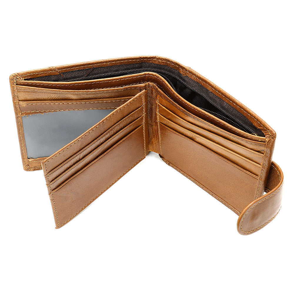 Short Multifunctional Multi-Card Head Layer Cowhide Men's Coin Purse
