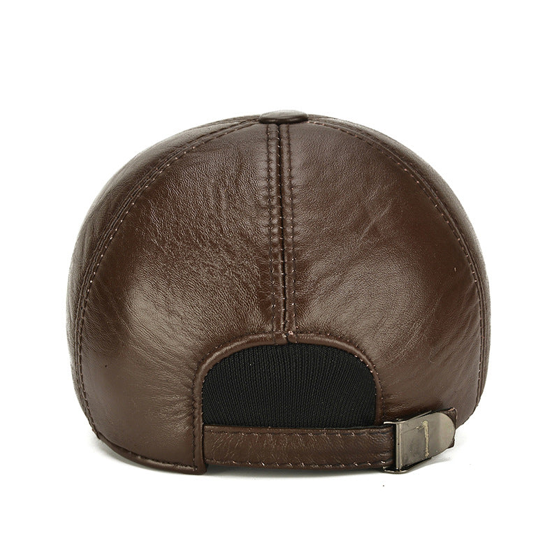 Fashion Trend Outdoor Ear Protection Thickened Leather Winter Warm Cotton Cap