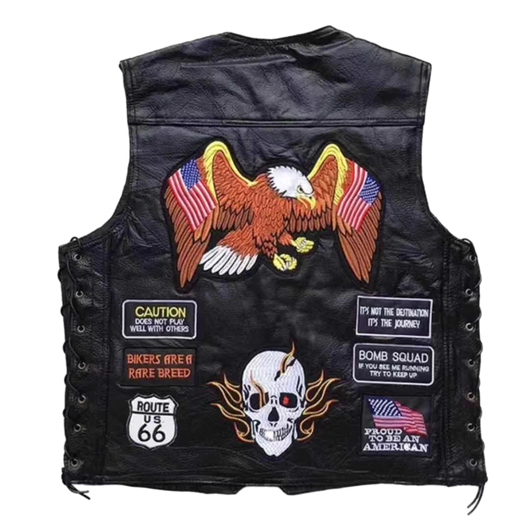 Eagle2 Super Cool Embroidered Badge Biker Riding Vest