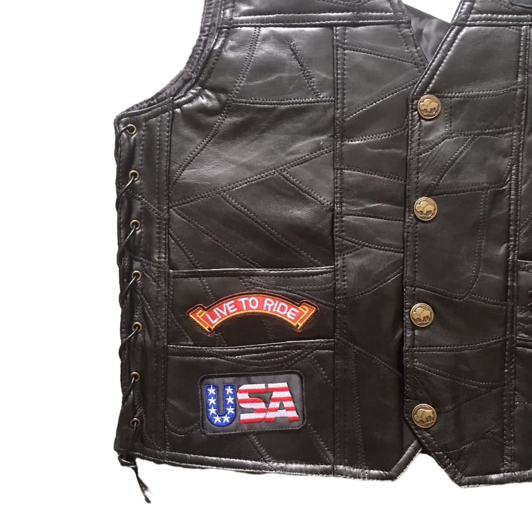 Eagle6 Super Cool Embroidered Badge Biker Riding Vest