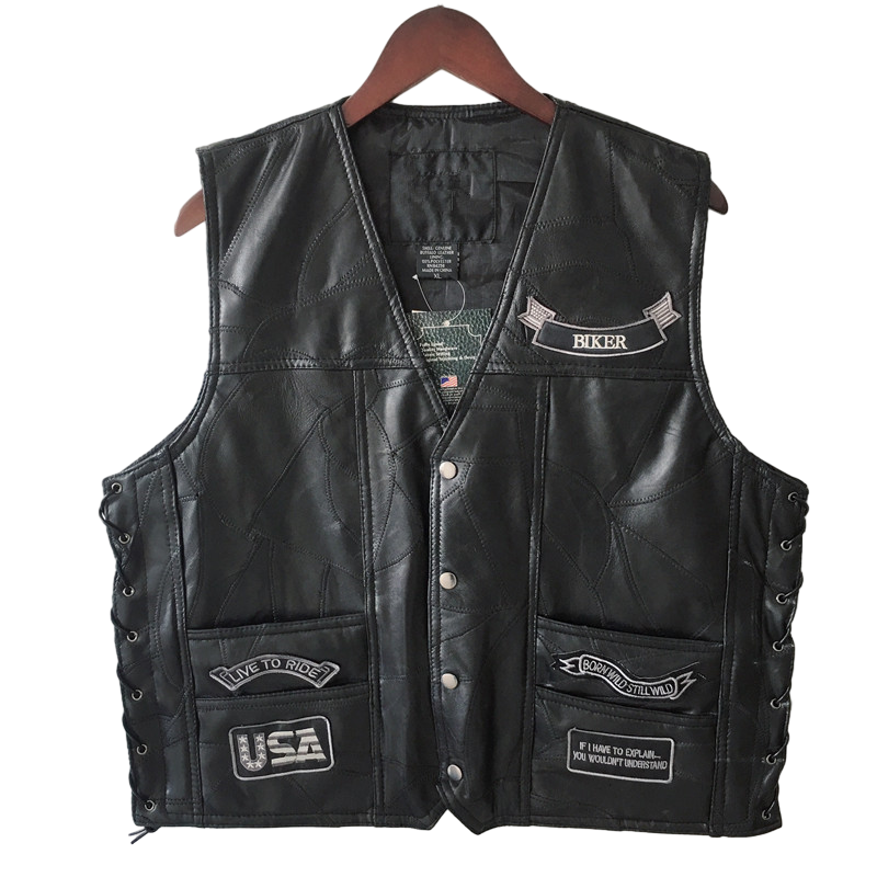 Eagle3 Super Cool Embroidered Badge Biker Riding Vest