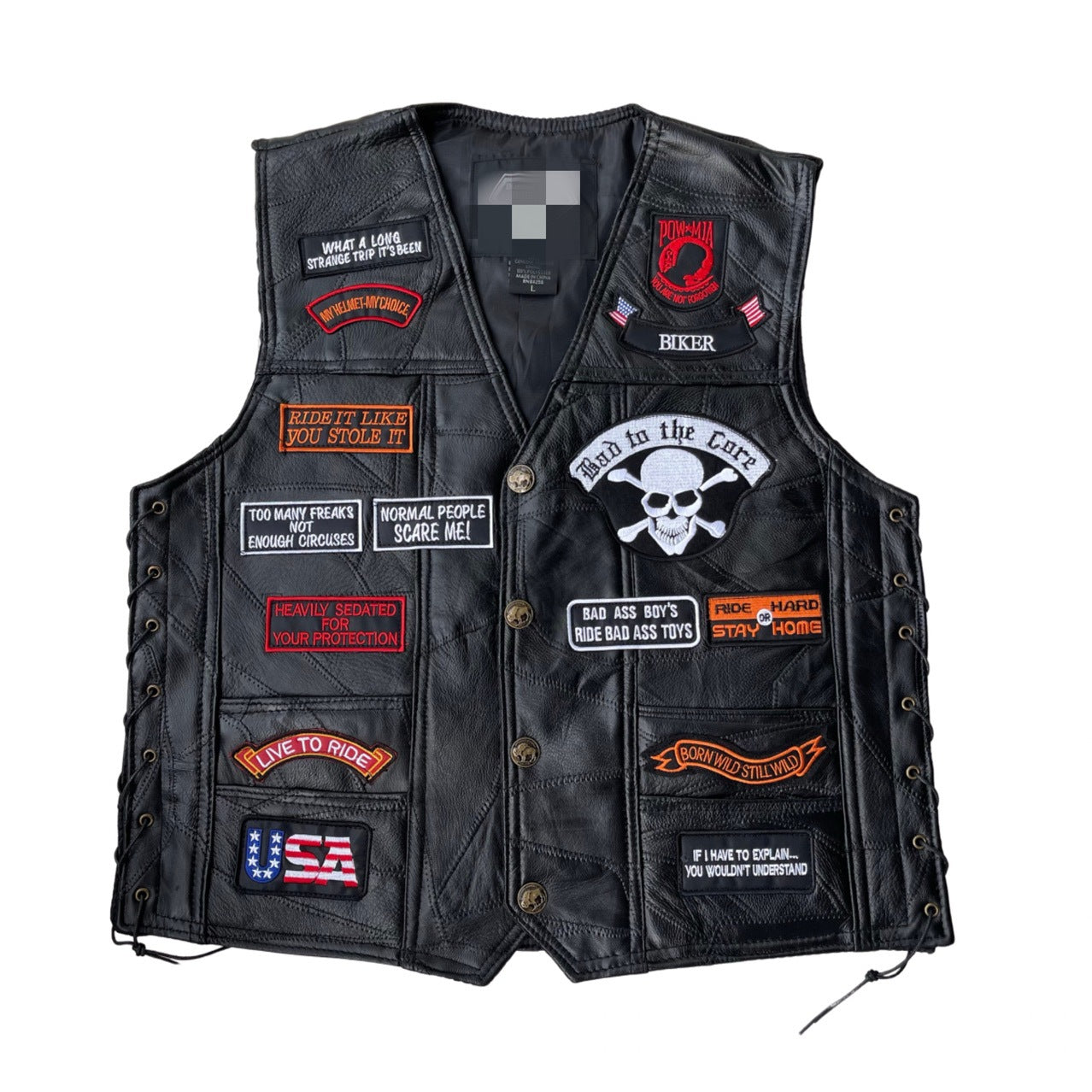 Eagle5 Super Cool Embroidered Badge Biker Riding Vest