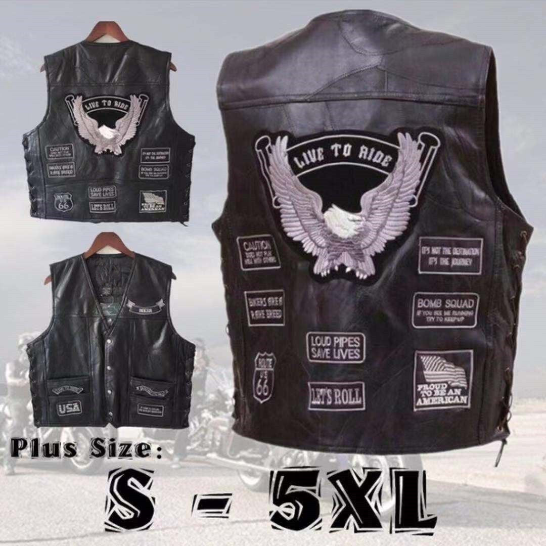 Eagle3 Super Cool Embroidered Badge Biker Riding Vest