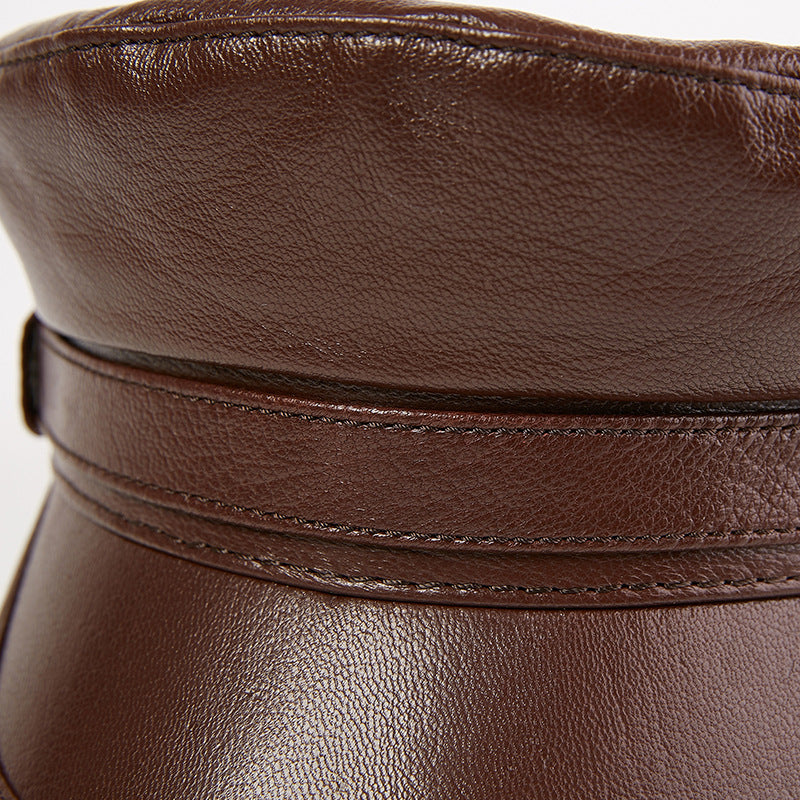 Motorcycle Leather Rock Outdoor Flat Top Hat