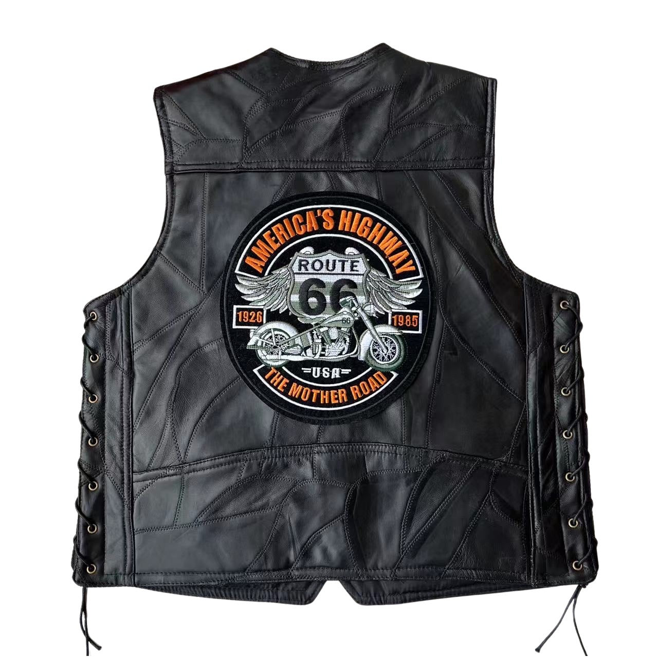 Route Super Cool Embroidered Badge Biker Riding Vest