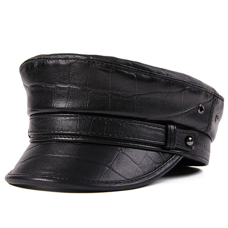Motorcycle Leather Rock Outdoor Flat Top Hat