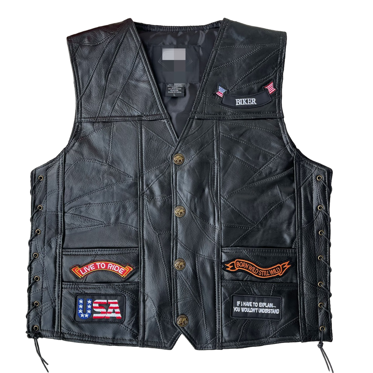 Eagle2 Super Cool Embroidered Badge Biker Riding Vest