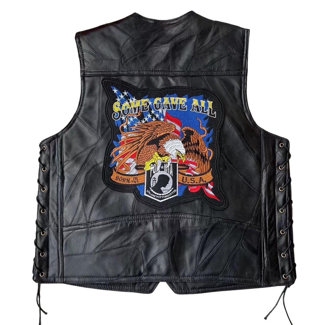 Blue Eagle  Super Cool Embroidered Badge Biker Riding Vest