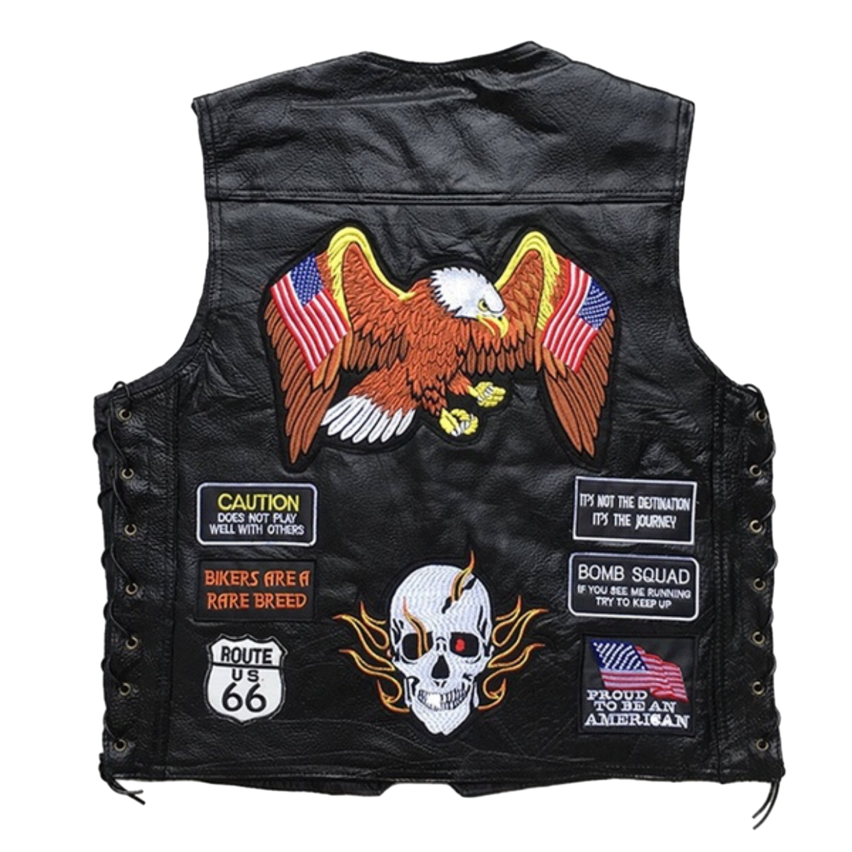 Eagle5 Super Cool Embroidered Badge Biker Riding Vest