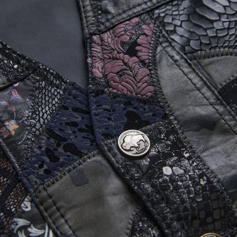 Multi-colored Flower Super Cool Embroidered Badge Biker Riding Vest