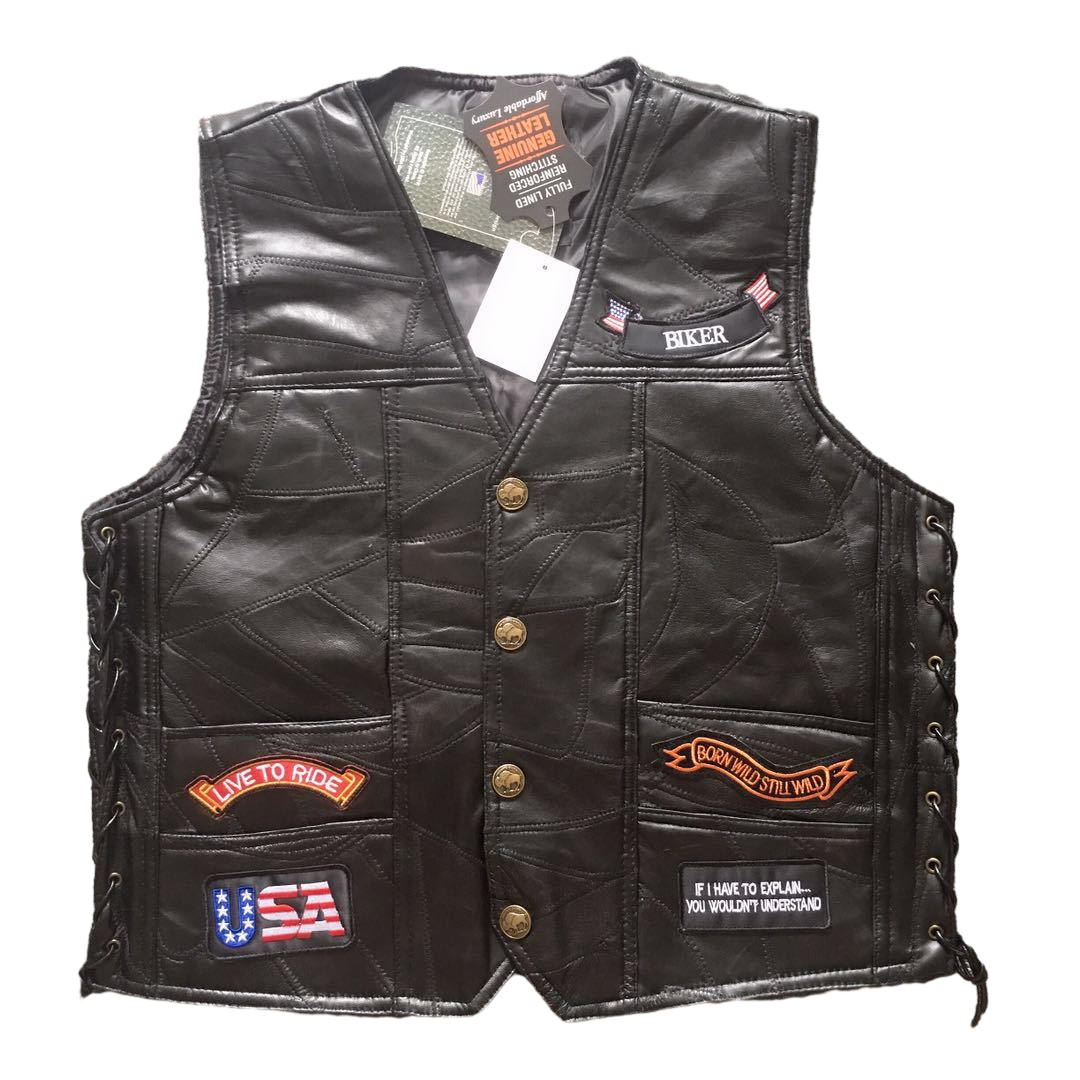 Eagle Super Cool Embroidered Badge Biker Riding Vest