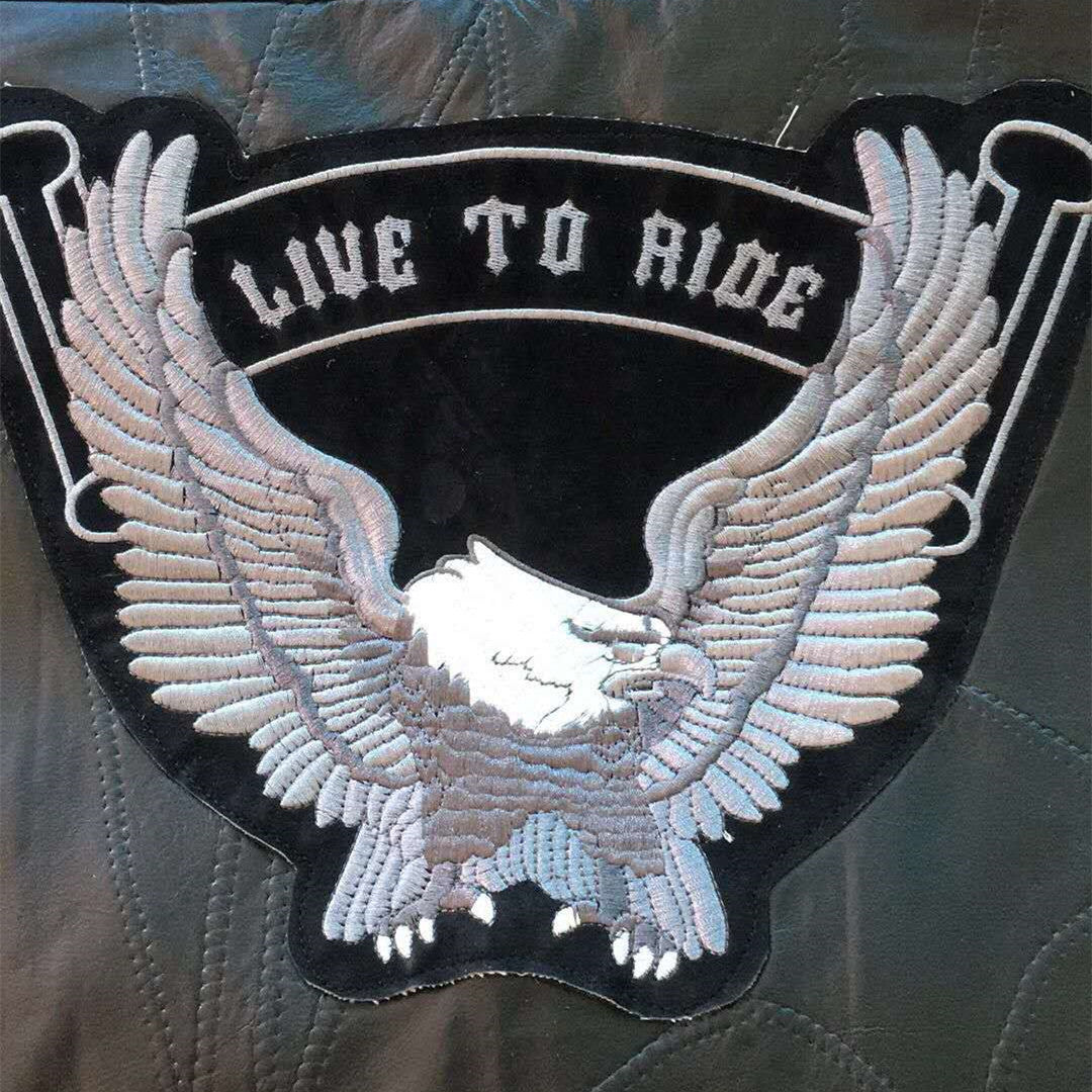 Eagle3 Super Cool Embroidered Badge Biker Riding Vest