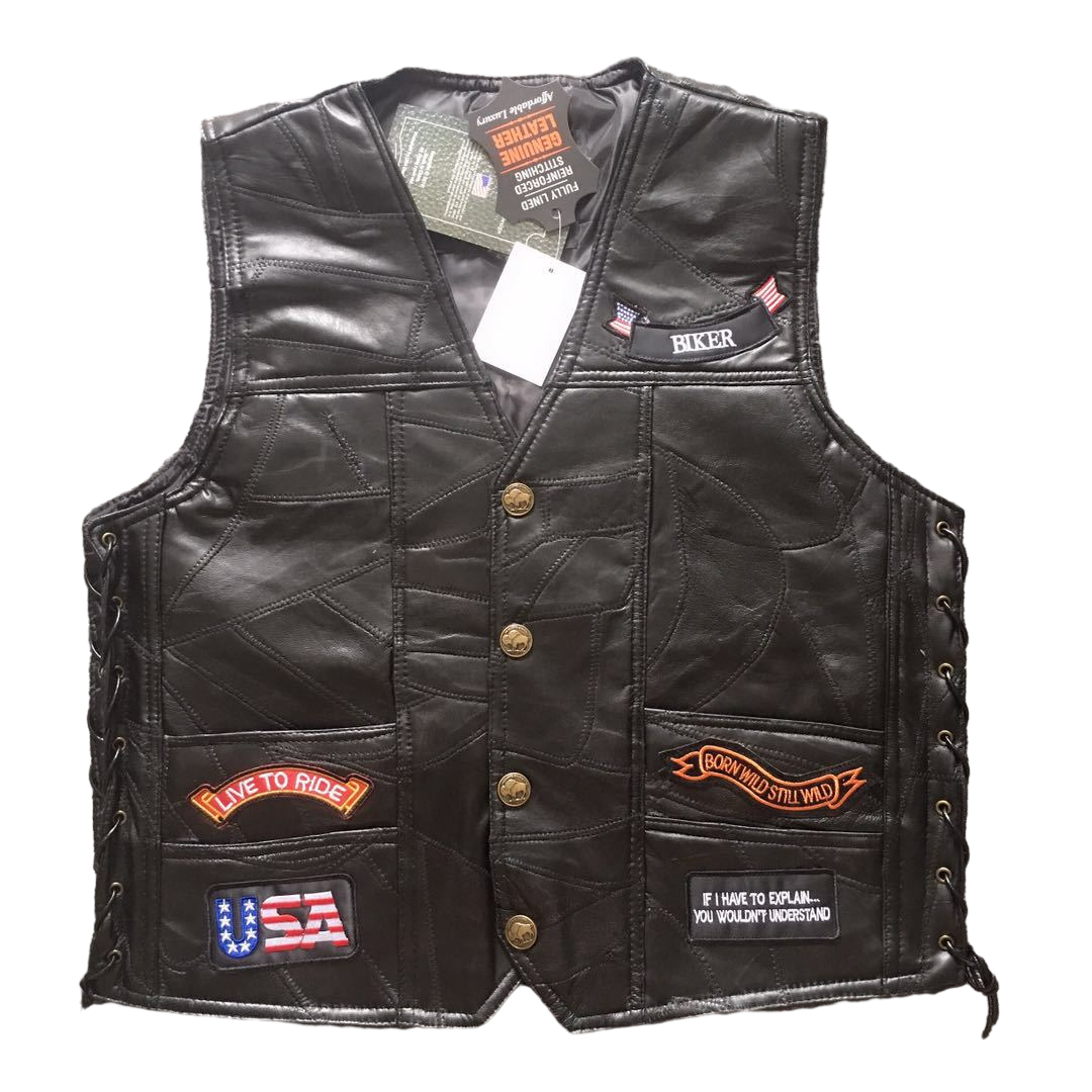 Eagle6 Super Cool Embroidered Badge Biker Riding Vest