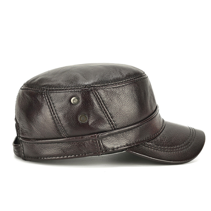 Flat Roof Leather Winter Warm Cap Luc. 21