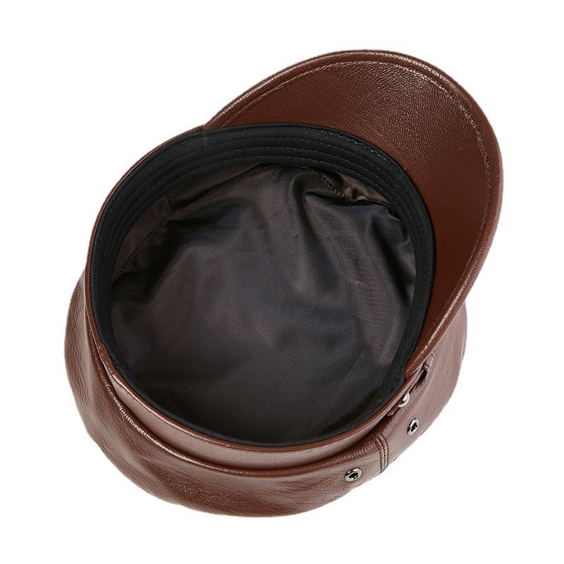 Motorcycle Leather Rock Outdoor Flat Top Hat