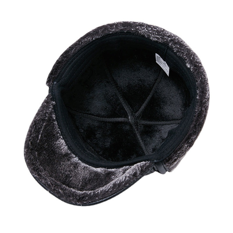 Winter Thickened Ear Protection Cowhide Head Leather Hat