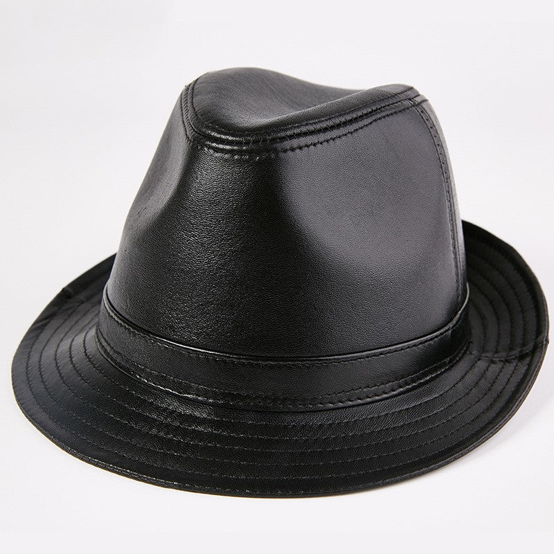 Genuine Sheepskin Autumn and Winter Vintage Gentleman Flat Top Bowler Hat
