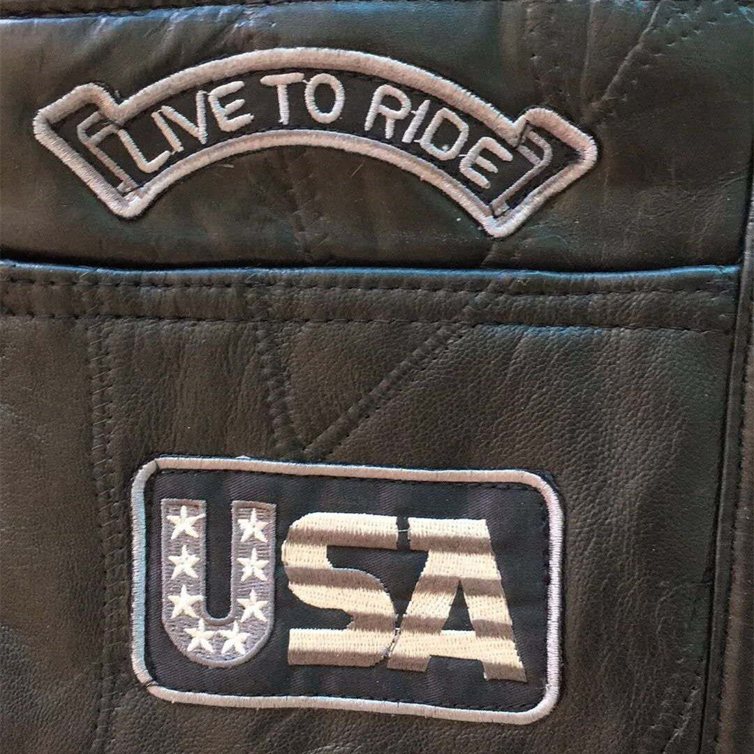 Eagle3 Super Cool Embroidered Badge Biker Riding Vest