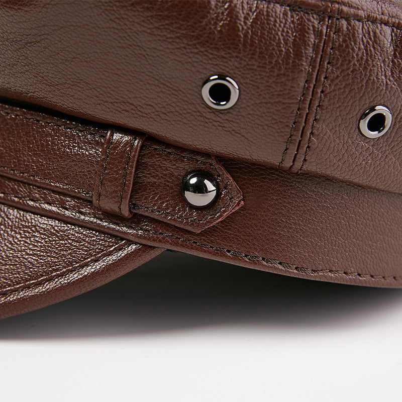 Motorcycle Leather Rock Outdoor Flat Top Hat