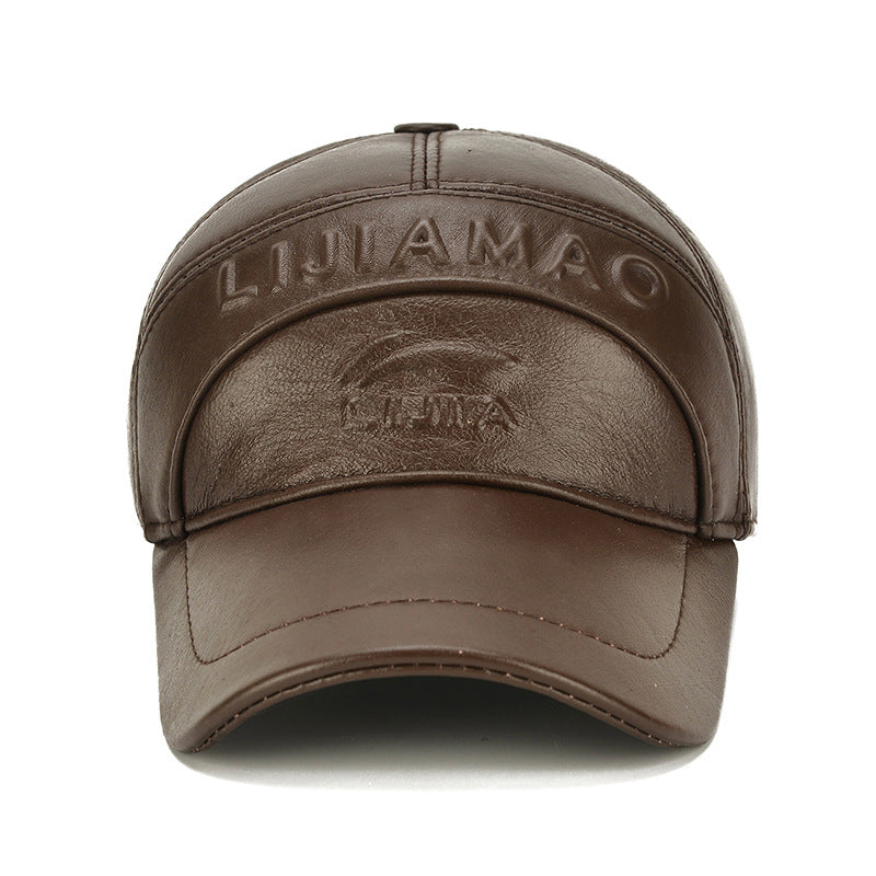 Fashion Trend Outdoor Ear Protection Thickened Leather Winter Warm Cotton Cap