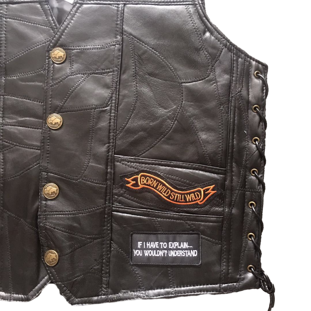 Eagle6 Super Cool Embroidered Badge Biker Riding Vest