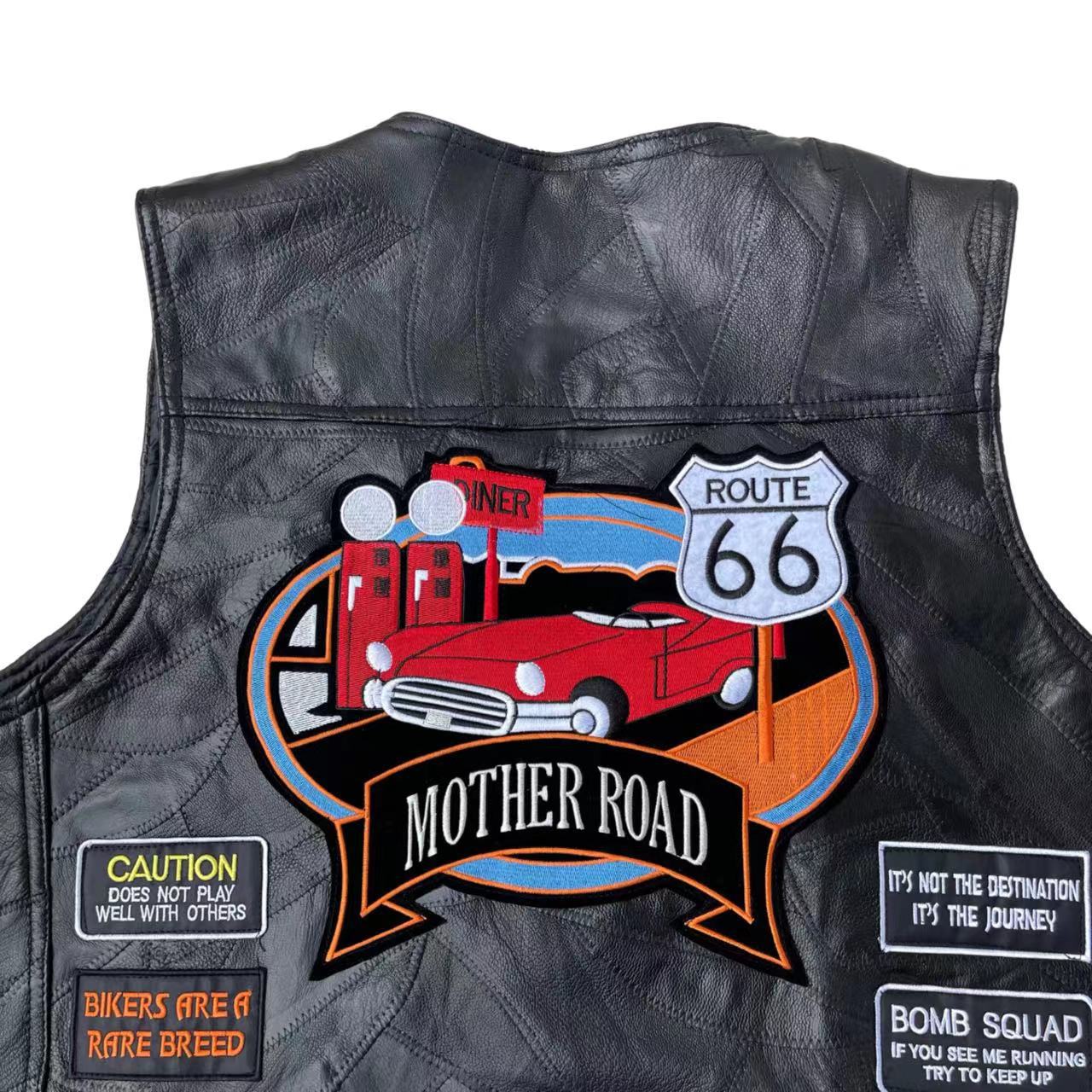 Mother Road Super Cool Embroidered Badge Biker Riding Vest